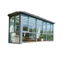 Serre de jardin en verre extérieure en aluminium de haute qualité, style moderne, personnalisable, imperméable, coupe-vent, éclairage naturel