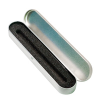 Boîte à stylos cadeau du fabricant, en métal, en fer blanc, étui à papeterie avec aiguille à poudre, emballage en gros, logo gravé