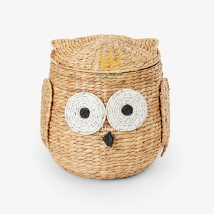 Panier en jacinthe d'eau tressé à la main en forme de hibou, taille personnalisée, pour vêtements et jouets de bébé, fabriqué au Vietnam - Product Image 2