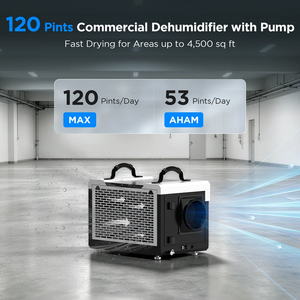 Déshumidificateur Commercial Moiswell <span class=keywords><strong>Aegis</strong></span> HP110 120 Pintes 57L à Pompe 180 CFM avec Relance Automatique pour Sous-sols et Entrepôts, Drainage Continu - Product Image 2