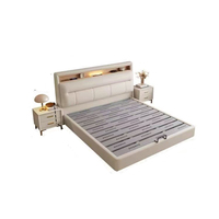 Lit de rangement moderne et confortable avec revêtement en cuir de qualité supérieure, taille Queen/King, certifié E0, directement de l'usine JUNYUHAO