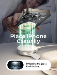 LISEN Chargeur sans fil 3-en-1 Qi2 15W Station de charge rapide magnétique pliable pour iPhone 17 16 15 Watch <span class=keywords><strong>AirPods</strong></span> Bureau - Product Image 4