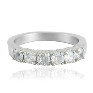 yunnique <b>Titanium</b> Steel Gemstone <b>Ring</b> Women's Punk Trendy White Stone Prong Setting Gift Jewelry 210108 - Product Image 1