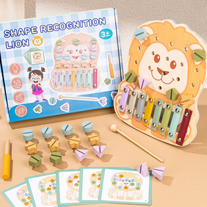 Jouet Puzzle à vis Montessori en bois avec xylophone pour enfants Apprentissage précoce Correspondance des formes et développement de la motricité fine - Product Image 3