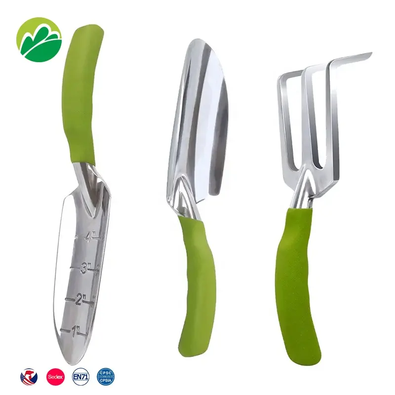 Ferramentas de jardinagem, ferramentas de jardinagem com cabeças de liga de alumínio para trowel, transplantador, ferramentas de jardinagem e equipamentos de jardim