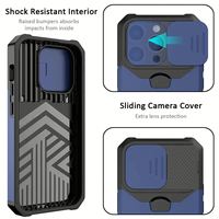 Étui de protection robuste en TPU et PC avec anneau magnétique et béquille pour 11-16 Pro Max avec support coulissant pour carte et protection d'appareil photo