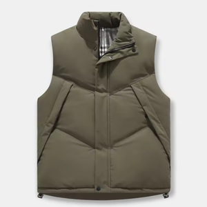 Gilet matelassé personnalisé avec logo, col montant, imperméable, chaud, en velours épais, sans manches, pour l'extérieur - Product Image 3