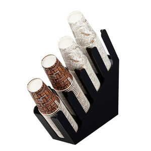 แก้วกาแฟและฝาปิดโลหะแบบปรับได้4ช่องพร้อมหลอดสำหรับเคาน์เตอร์บาร์หรือที่วางเครื่องดื่ม - Product Image 6