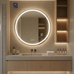 <span class=keywords><strong>Miroir</strong></span> de salle de bain intelligent à LED certifié CE TUV, CRI 90+, <span class=keywords><strong>miroir</strong></span> rétroéclairé anti-buée en argent écologique de 5 mm pour les projets hôteliers en Allemagne et en UE - Product Image 1