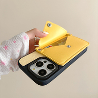 Étui de téléphone en cuir pour femme avec porte-cartes et dragonne, couleur unie, pour iPhone 18 Pro Max 16 Plus 17 15 14 13