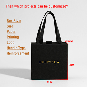 Перерабатываемая Роскошная маленькая бумажная шкатулка для ювелирных изделий с логотипом ручной работы, экологически чистый ящик для сережек, Подарочная матовая ламинированная печать - Product Image 6