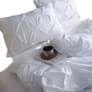 Funda de Almohada y Funda Nórdica de Fibra Sintética Bordada de Color Sólido para Comercio Exterior, Juego de Ropa de Cama de Tres/Cuatro Piezas, Fabricante - Product Image 5