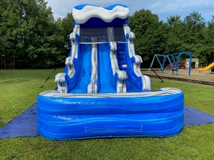 <span class=keywords><strong>Scivolo</strong></span> Gonfiabile Blu a Doppia Corsia da 20 Piedi con Piscina e Area Splash per Parchi e Feste per Bambini - Product Image 4