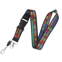Lanières de cou en polyester souple sur le thème de la Table Périodique des Éléments, avec boucle détachable, pour badges, clés, téléphones, salles de classe, laboratoires, bureaux