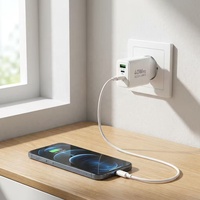 Pengisi Daya Dinding USB 40W PD20W Pengisian Cepat Dual 3Port USB+C QC3.0 Adaptor Pengisi Daya Ponsel