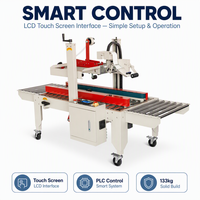 Machine à sceller les cartons FXC-5050I avec écran tactile, applicateur d'étiquettes, scelleuse de cartons, scelleuse de colis pour l'e-commerce, certifiée CE