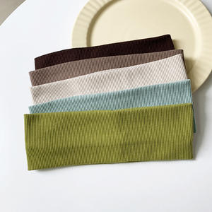 Stile coreano fascia elastica a tesa larga in tinta unita sport in maglia per copricapo accessori - Product Image 3