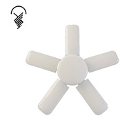 Haute luminosité cinq feuilles en forme d'éventail LED ampoule Garage lampe LED pliable laisser la lumière