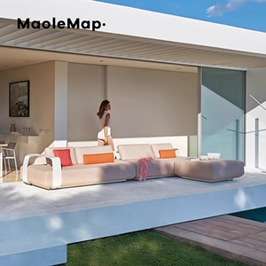 Muebles de piscina Silla de exterior de lujo Patio Jardín <span class=keywords><strong>Tumbona</strong></span> de ratán Playa Daybed Balcón moderno <span class=keywords><strong>Terraza</strong></span> Patio trasero Sofá italiano - Product Image 4