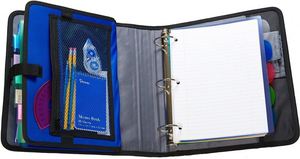 Free Sample BSCI Zipper Binder - 3 Inch O-<b>Rings</b> - 5 Color Tab Expanding File <b>Folder</b> - Multiple Pockets - 600 Sheet Capacity - Product Image 2