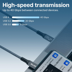 Pd 240W 40Gbps <span class=keywords><strong>สาย</strong></span>ถ่ายโอนข้อมูลวิดีโอเสียง USB4.0ชนิด <span class=keywords><strong>C</strong></span> ไปยัง <span class=keywords><strong>Type</strong></span>-<span class=keywords><strong>C</strong></span> USB4<span class=keywords><strong>สาย</strong></span><span class=keywords><strong>ชาร์จ</strong></span>เร็ว8K 60Hz สำหรับ Thunderbolt 4 3 - Product Image 2