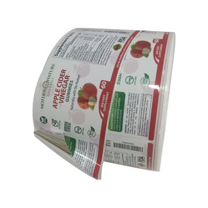 Private Bottle Label Stickers, Apple Cider Vinegar Plastic Juice Bottle Label Printing
