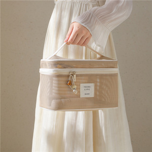 Tùy Chỉnh Mới Xách Tay Tote Dây Kéo Xem Thông Qua Lưới Dầu Gội Tắm Lưu Trữ Mỹ Phẩm Trang Điểm Vệ Sinh Cá Nhân Túi - Product Image 3