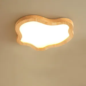 Luz de techo LED moderna, lámpara colgante dorada de grano de madera, decoración nórdica para el hogar, iluminación para cocina, dormitorio, baño, lámpara de techo de superficie - Product Image 1