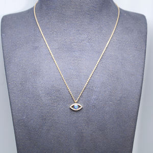 Collier à breloques œil plaqué or de haute qualité pavé de Zircon personnalisé prêt à expédier - Product Image 5