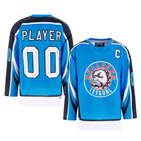 Maillots de hockey d'essai avec numéros, sublimation personnalisée, épaules à double fossette, séchage rapide, respirant, pour entraînement sur glace adulte