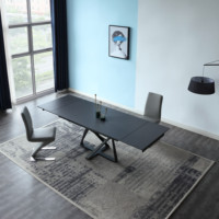 Table à manger rectangulaire en ardoise de luxe au design unique avec 8 chaises