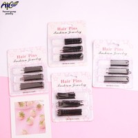 Épingles à cheveux élégantes en métal noir en forme de U, ensemble épingles à cheveux en acétate, outils de coiffure en gros