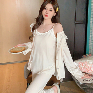 Pigiama ragazze per il tempo libero homewear set di <span class=keywords><strong>cotone</strong></span> <span class=keywords><strong>da</strong></span> donna 3 pezzi <span class=keywords><strong>camicia</strong></span> <span class=keywords><strong>da</strong></span> <span class=keywords><strong>notte</strong></span> a manica lunga <span class=keywords><strong>camicia</strong></span> <span class=keywords><strong>da</strong></span> <span class=keywords><strong>notte</strong></span> <span class=keywords><strong>da</strong></span> donna comodi indumenti <span class=keywords><strong>da</strong></span> <span class=keywords><strong>notte</strong></span> - Product Image 3