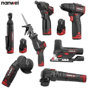 Nanwei ferramentas conjunto caixa ferramentas elétricas conjunto 12V bateria tipo-C port Tool kit