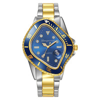 Montre Homme à Quartz Rétro Décontractée et Professionnelle avec Boîtier Acrylique 46mm, Calendrier Perpétuel et Aiguilles Distordues, Modèle Twisted Water Ghost