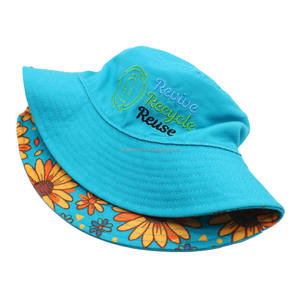 Chapeau Bob Réversible Écologique OEM ODM avec Impression Personnalisée, Logo Brodé, Protection UPF50+, Motif Feuille, Idéal Cyclisme, Pêche, Plage et Activités de Plein Air - Product Image 2