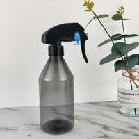 Bouteille pulvérisateur en plastique PET avec logo personnalisé électroplaqué, bouchon à vis, 500 ml, emballage pour soins personnels de barbier et faux cils