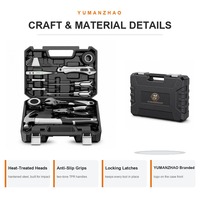 Kit d'outils à main de 19 pièces en gros avec logo personnalisé, ensemble de boîte à outils de réparation domestique, marteau, pinces, clé à molette, tournevis pour la maison