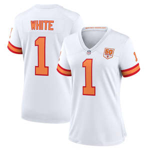 เสื้อฟุตบอลอเมริกันทีมทีมปัมปาเบย์ ฤดูกาลที่ 50 ปี 2025 สำหรับผู้หญิง ปักโลโก้ ชุดกีฬา ระบายอากาศได้ดี สำหรับผู้ใหญ่ - Product Image 2