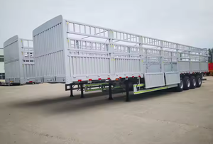 Semirremolque de Caja de Transporte Pesado de 3 Ejes con Paredes Laterales Abatibles para Ganado y Vallas, de Fábrica - Product Image 3