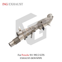 ING SUS304 Downpipe pour Porsche 911 992.2 GTS 9A3B6 3.6T 2024+ |   Débit élevé avec bouclier thermique complet – Vente en gros