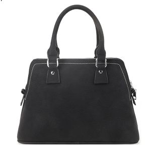 Custom Black PU Leather Women's Original Brand <b>Handbag</b> with Detachable Shoulder Strap and Zipper Design - Product Image 2