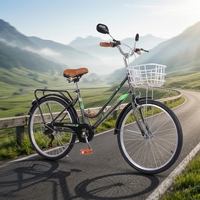 Großhandel Leichtgewichtiges Retro 24 26 Zoll Gangschaltung Stadtfahrrad Damen-Pendlerfahrrad für Stadtpendeln Hybrid-Pendlerfahrrad-BB015