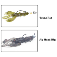 Leurres de pêche Usine OEM Appâts de pêche en plastique souple 88mm 6.3g Silicone Craws Crevette Leurre souple PVC Libellule Larve Crawler Bait