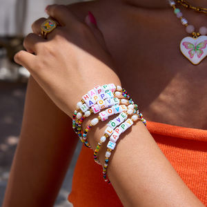 Pulsera de la <span class=keywords><strong>Amistad</strong></span> con Cuentas Vibrantes <span class=keywords><strong>y</strong></span> Modernas de JD, Pulsera Chic Hecha a Mano con Cuentas de Resina Ecológicas, Regalo con Combinación Aleatoria de Cuentas - Product Image 5