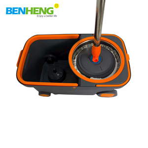 Serpillère rotative en microfibre de haute qualité à 360 degrés, manche en acier avec <span class=keywords><strong>seau</strong></span> et roues, serpillère rotative sans mains pour le nettoyage des sols, articles ménagers - Product Image 4