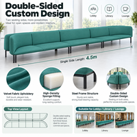 Canapé modulaire double face moderne avec revêtement en tissu pour bureau, salon, espace public, zone de réception