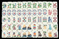 Lot de 165 tuiles de mahjong américaines en acrylique gravées en profondeur, écologiques, motif Nature Mère, modèle MAOJI MJ-072, couleur ivoire, vente en gros OEM personnalisée