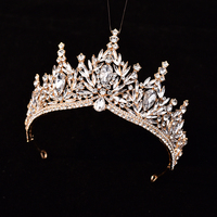 Mariée baroque haut niveau coréen adulte couronne cristal feuille coiffure pour robe de mariée principale coiffure de mariée accessoire de maquillage