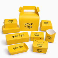 Cajas de Papel Personalizadas para Hamburguesas, Papas Fritas, Alitas Fritas, Aperitivos, Comida Rápida, Envases para Llevar, Caja para Hamburguesas y Pollo